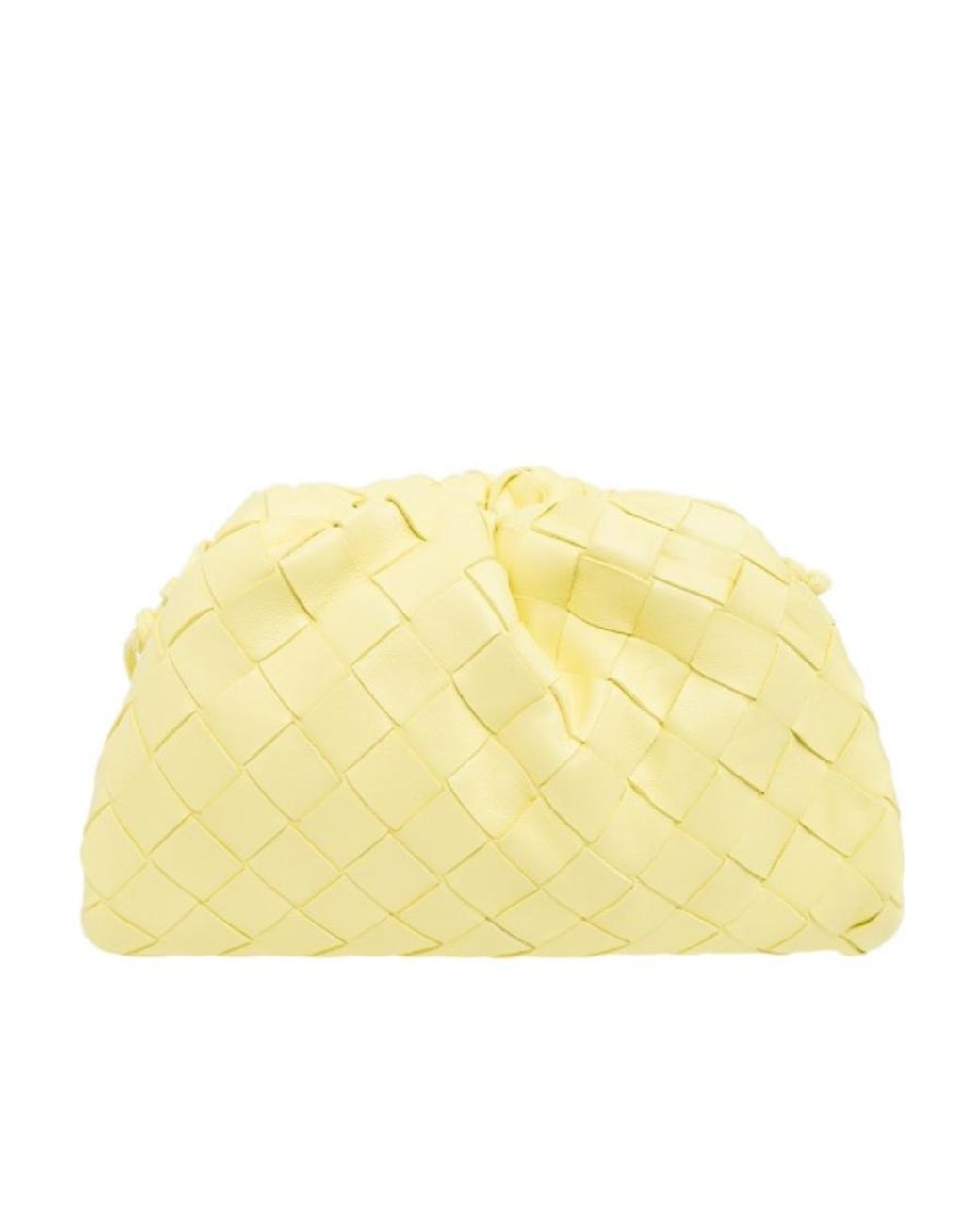 Bottega Veneta Yellow Logo Knitted Clutch