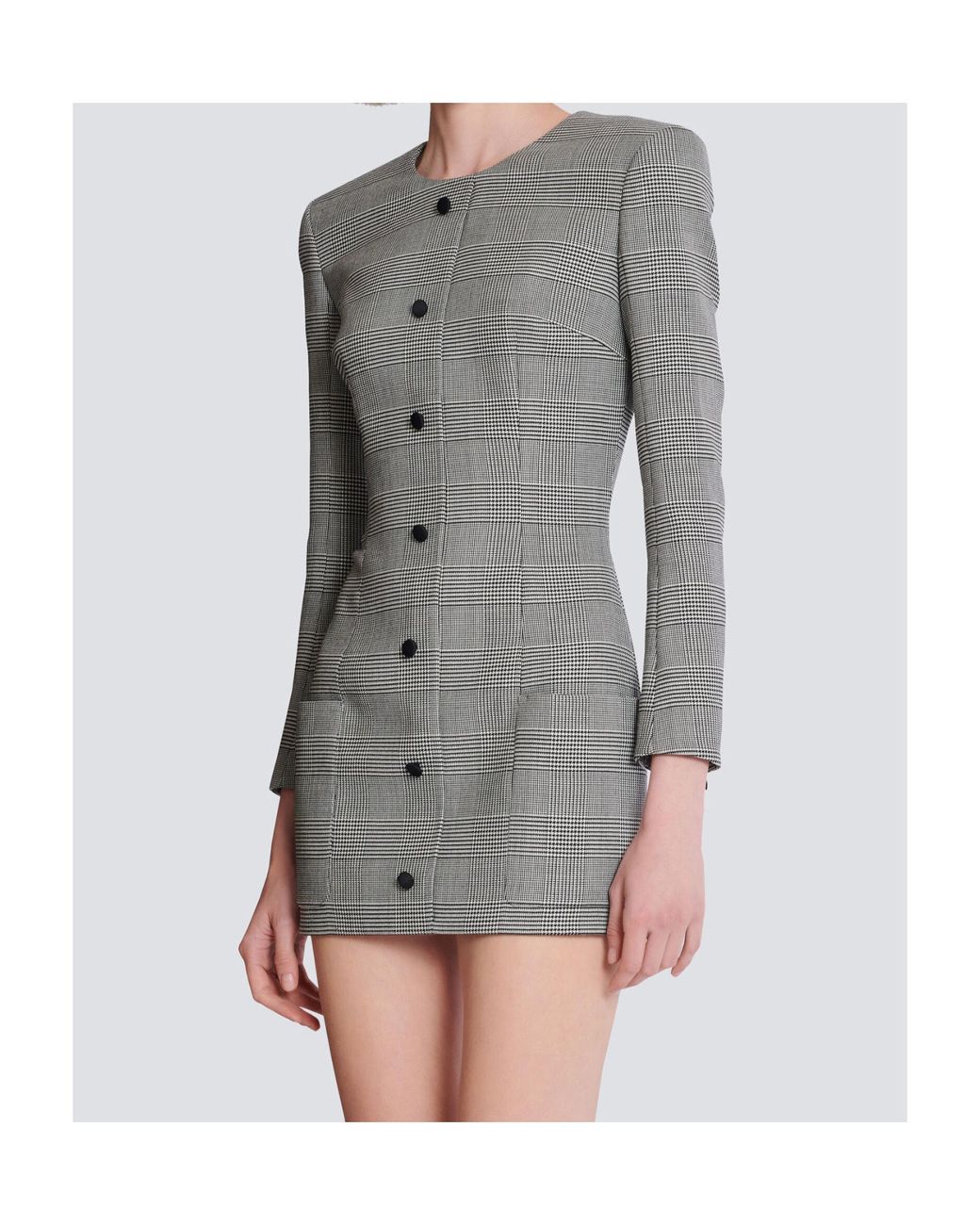 Balmain Gray Short Dress