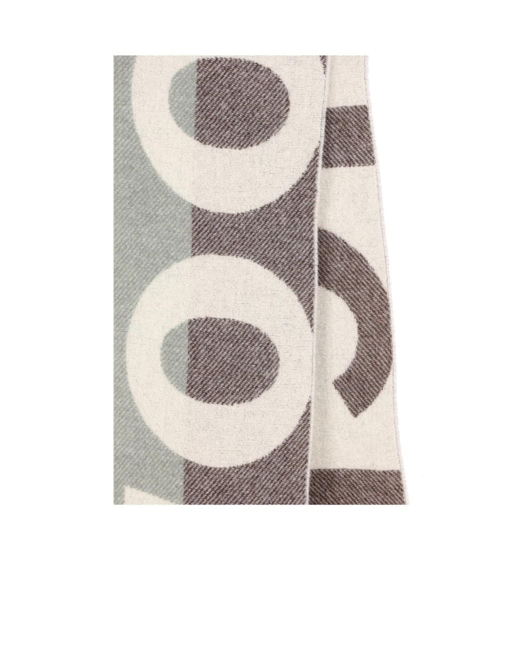 Woolrich Logo Printed Fringed Edge Scarf in White | Lyst UK