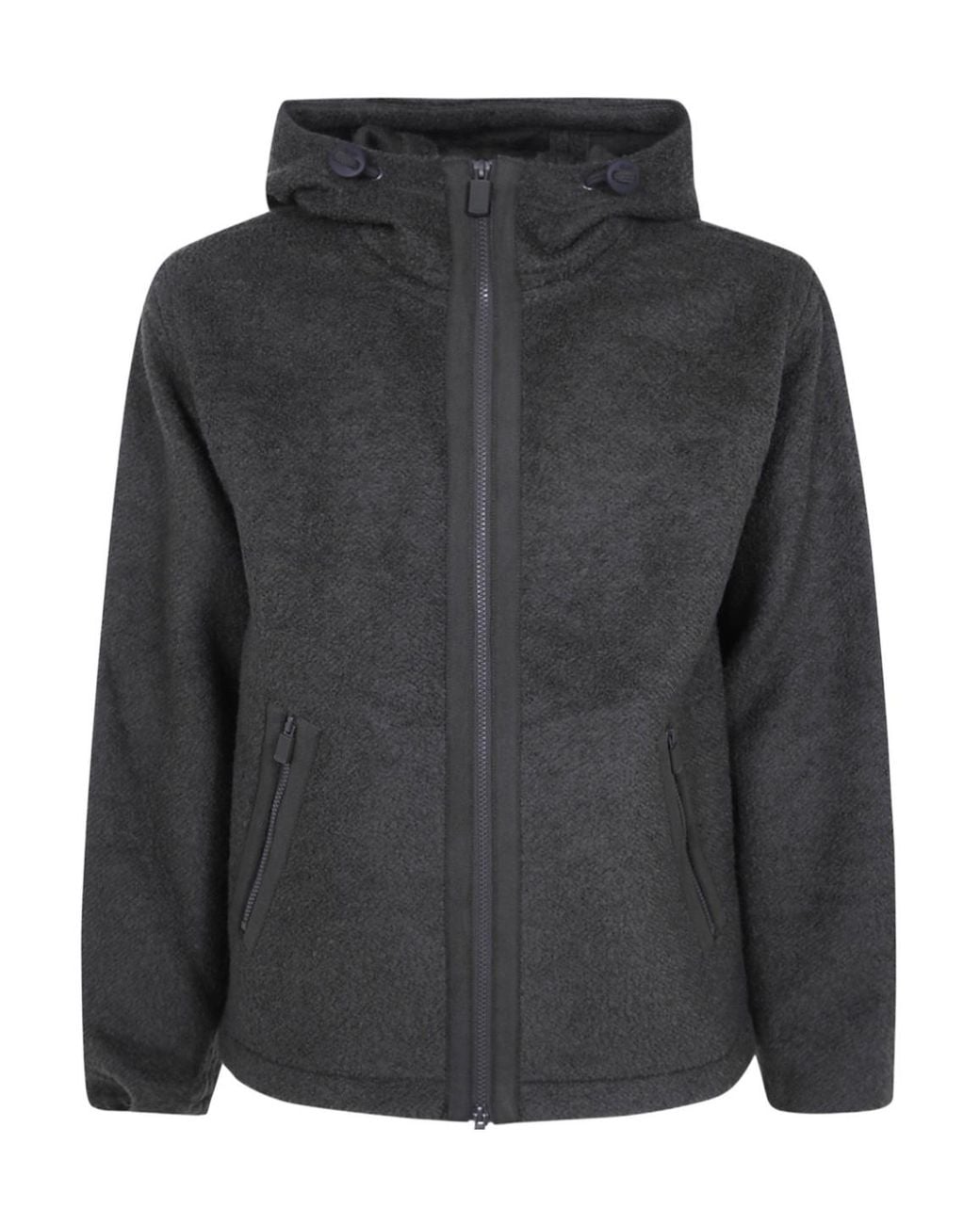 Aspesi Black Zip-Up Hooded Jacket for men