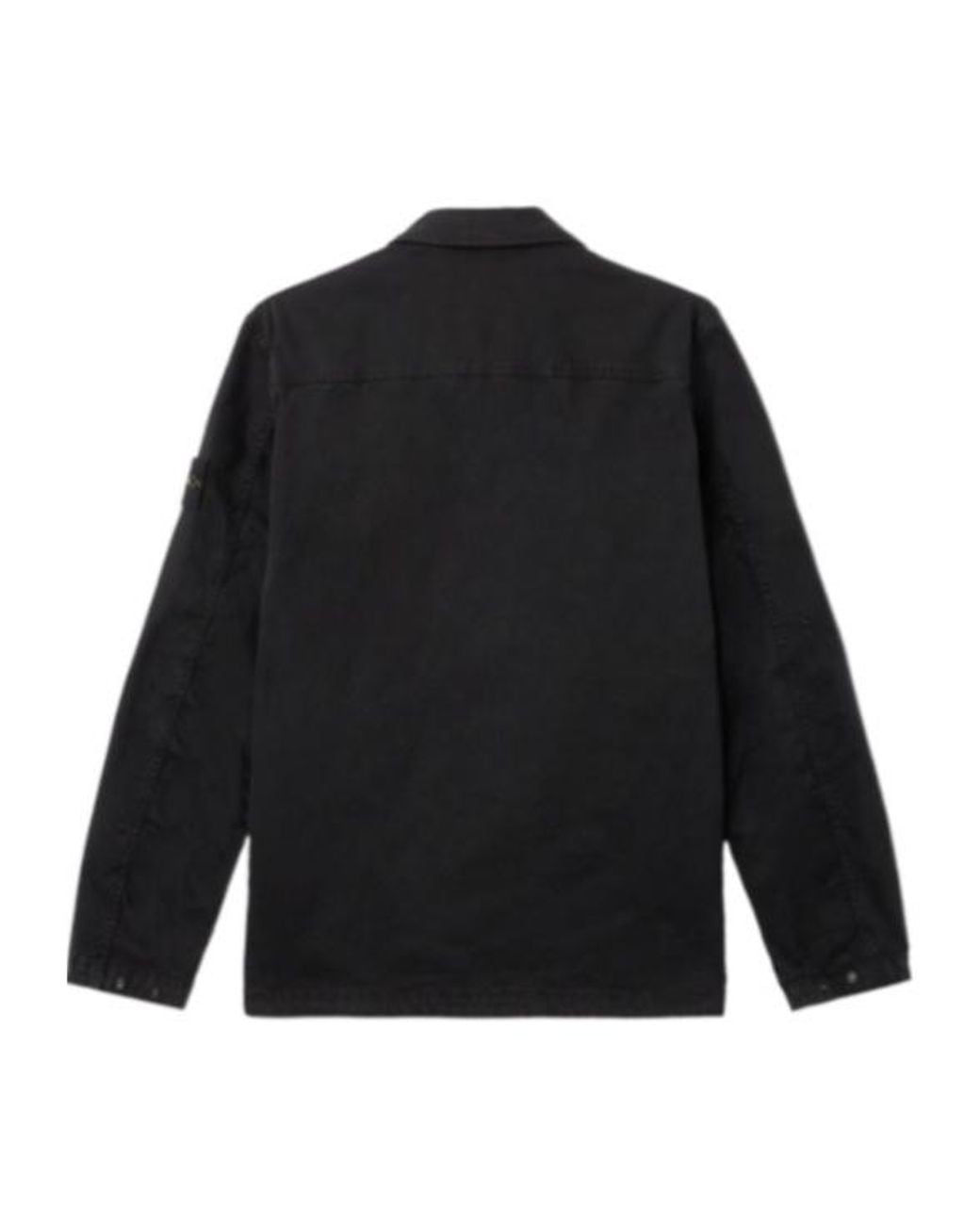 Stone Island Black Logo Patch Long Sleeved Shirt Jacket for men