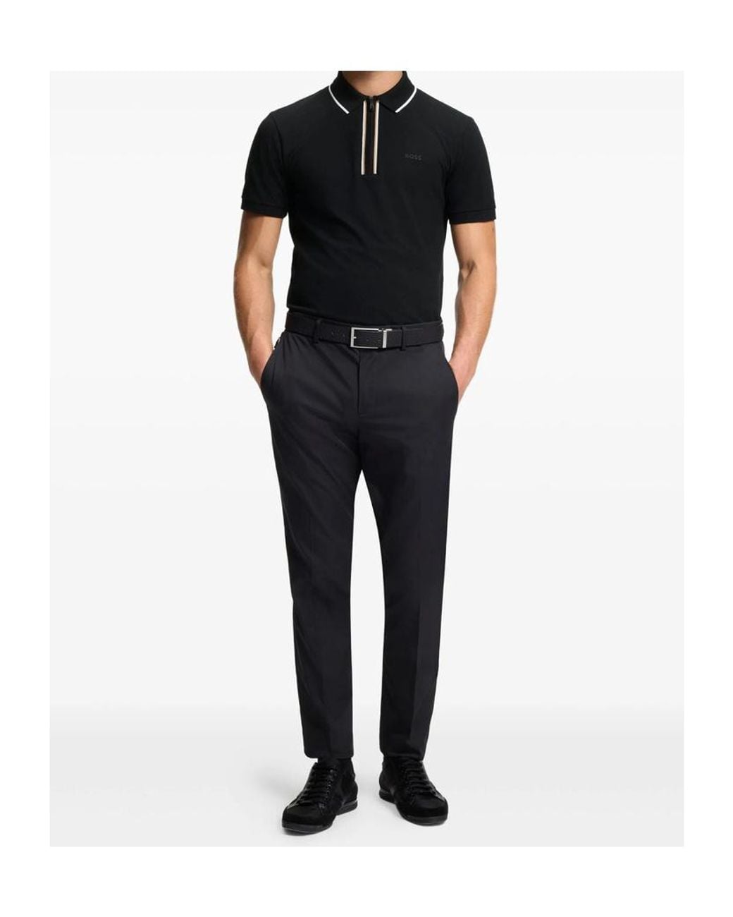 Boss Black Boss Zip Placket Polo Shirt for men