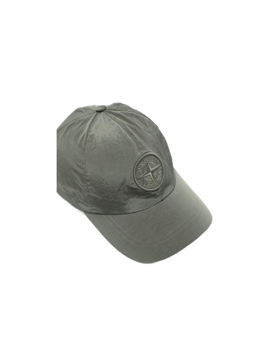 Stone Island Gray Logo Drawstring Baseball Hat for men