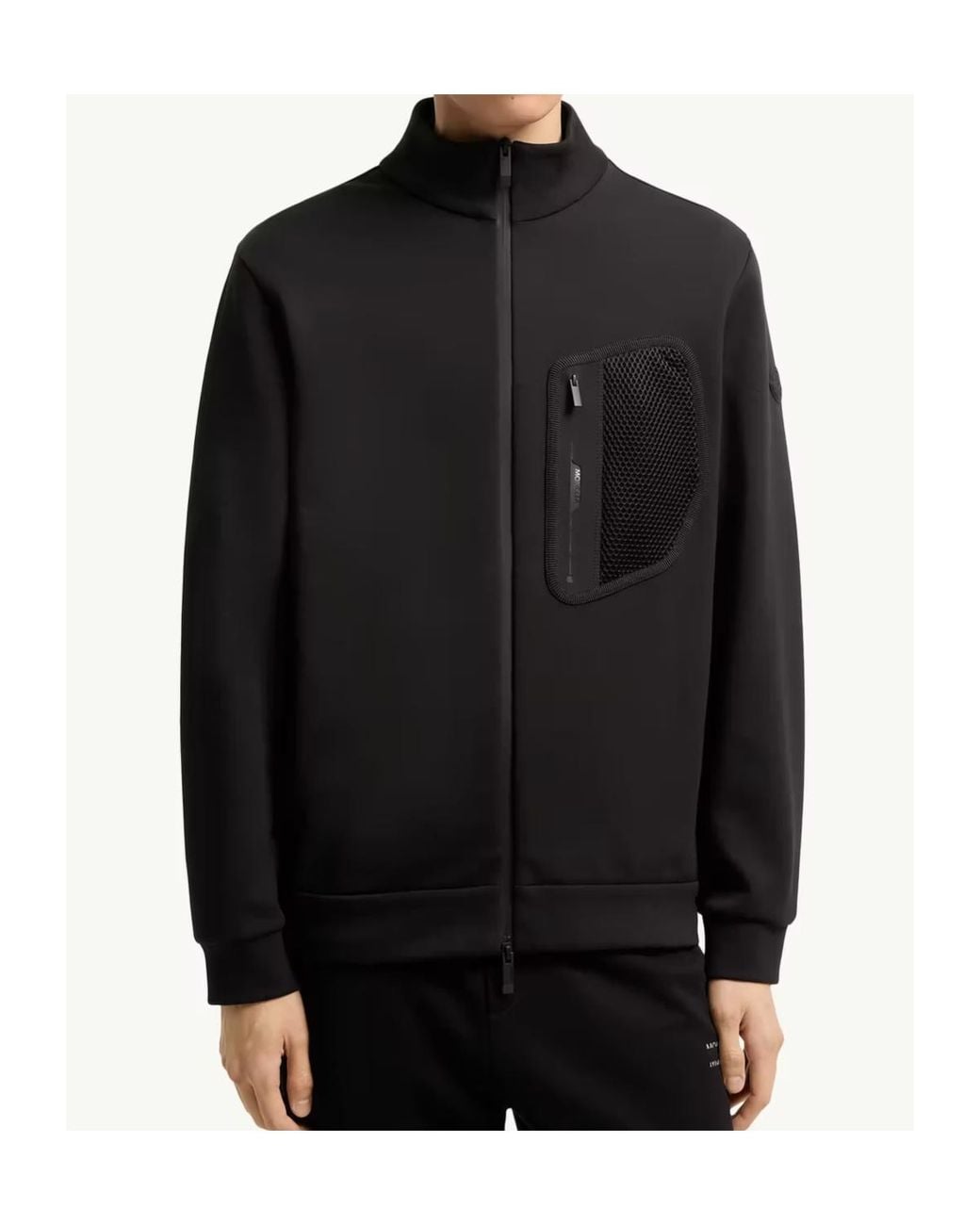 Moncler Blue Logo Detailed Zip-Up Sweatshirt for men