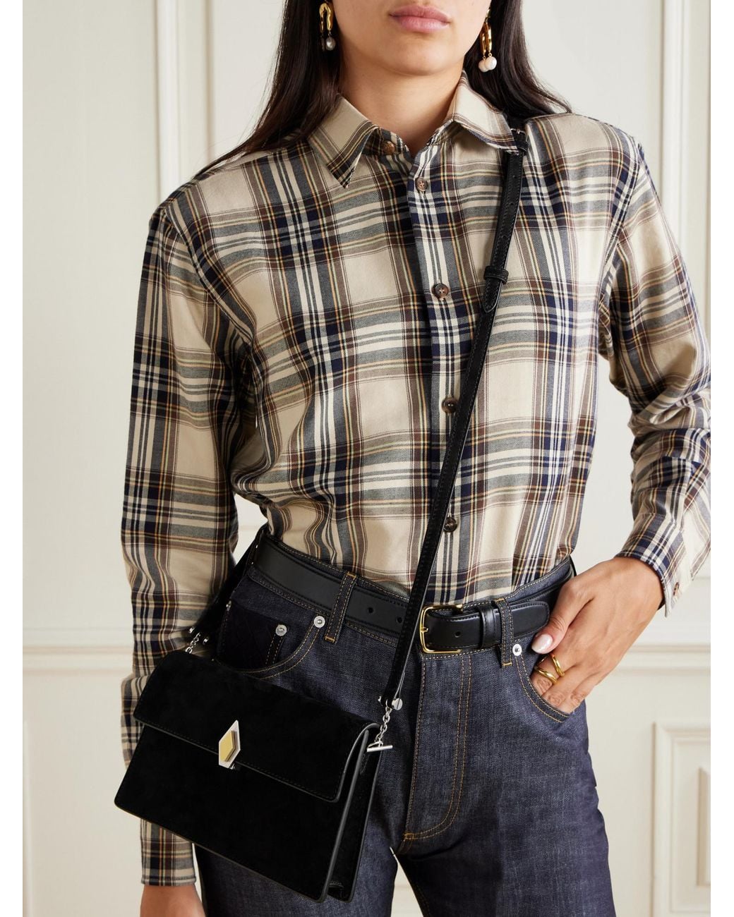 Metier Black Small Suede Shoulder Bag