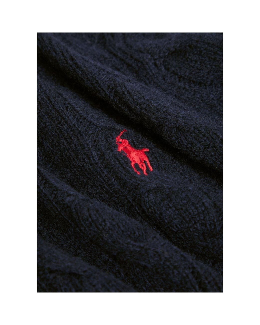 Polo Ralph Lauren Blue Wool Cashmere Cable Knit Slim-Fit Jumper