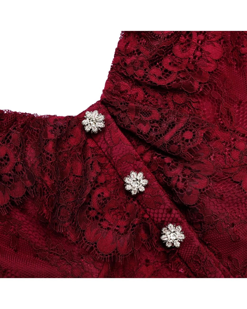 Self-Portrait Off-Shoulder Gathered Lace Maxi Dress