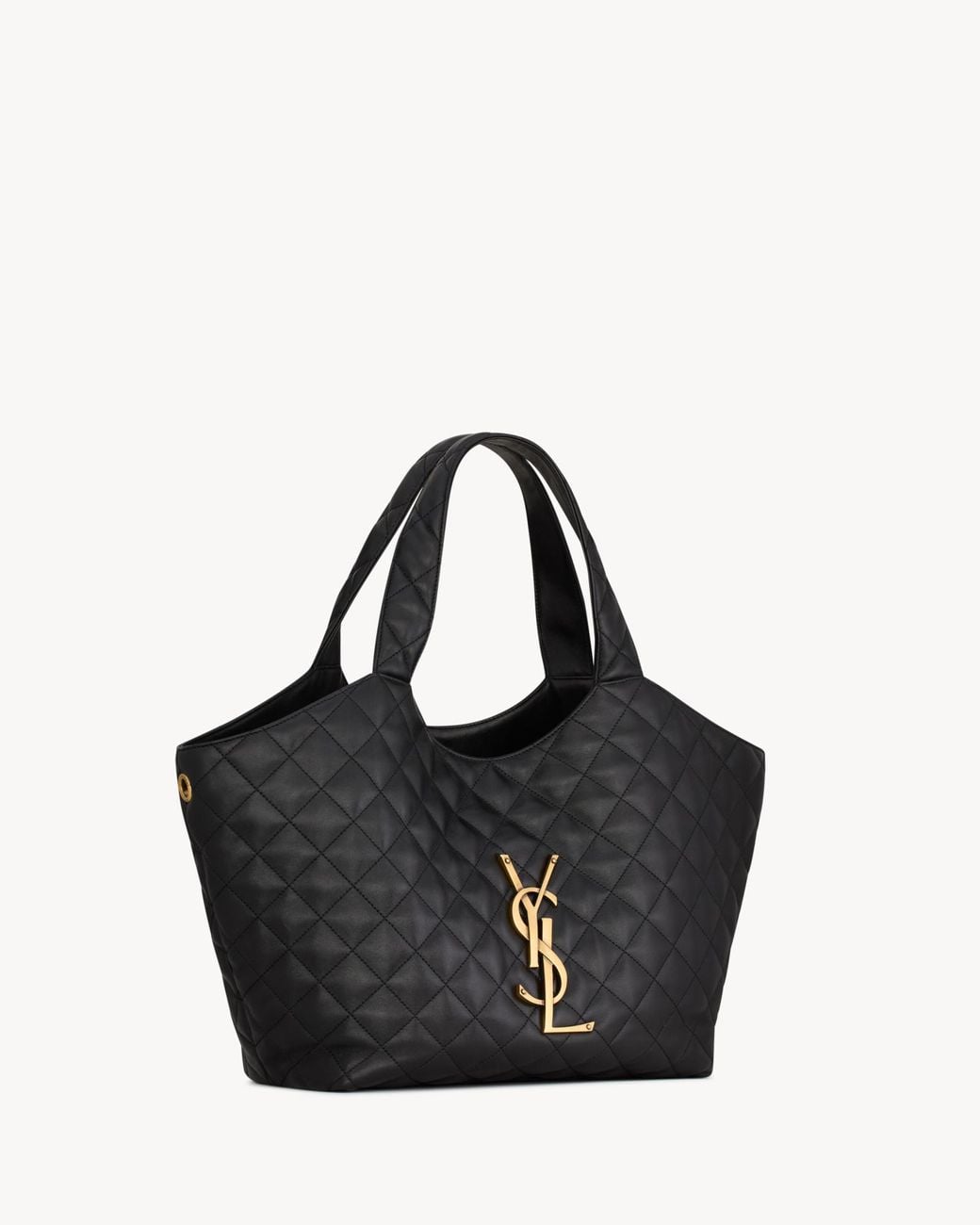 Saint Laurent Black Icare Quilted Nappa Leather Tote