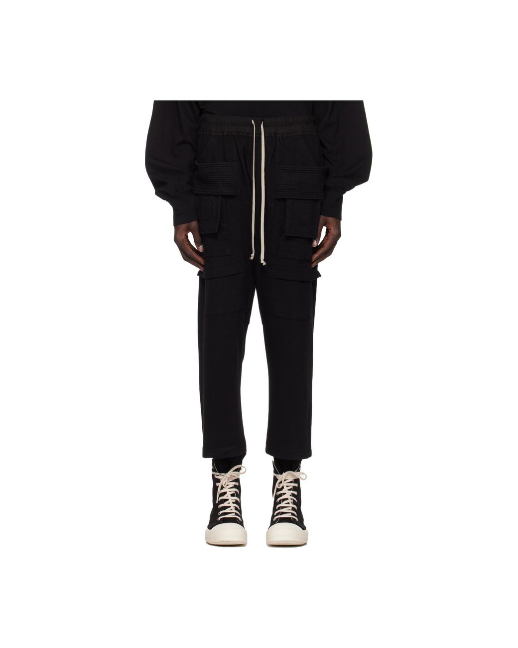Rick Owens Black Drawstring Overalls for men