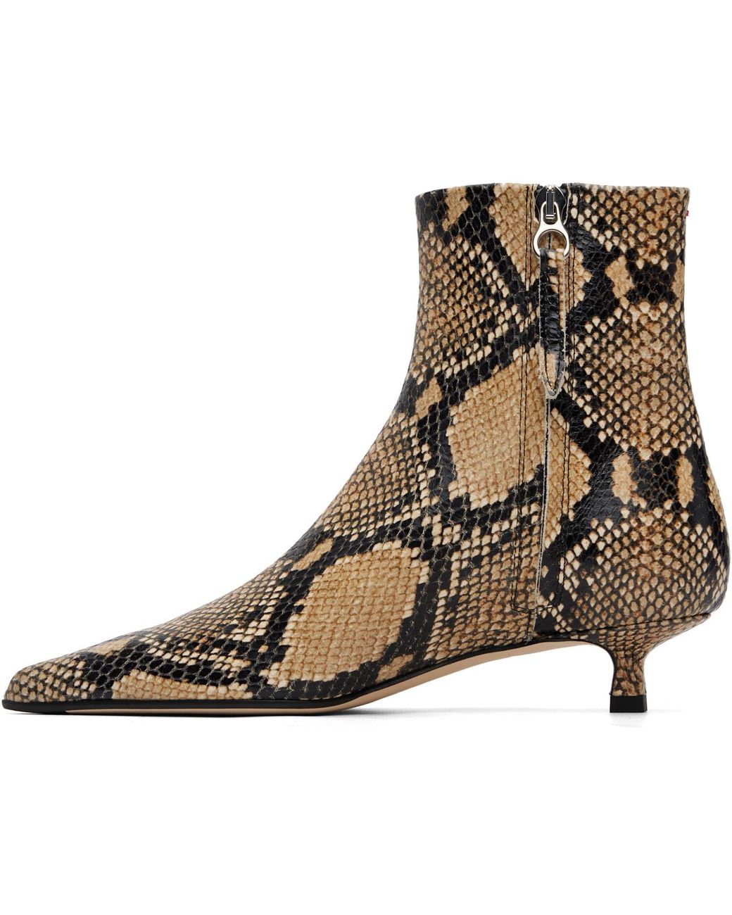 Aeyde Natural Sofie Snakeskin-Effect Leather Ankle Boots