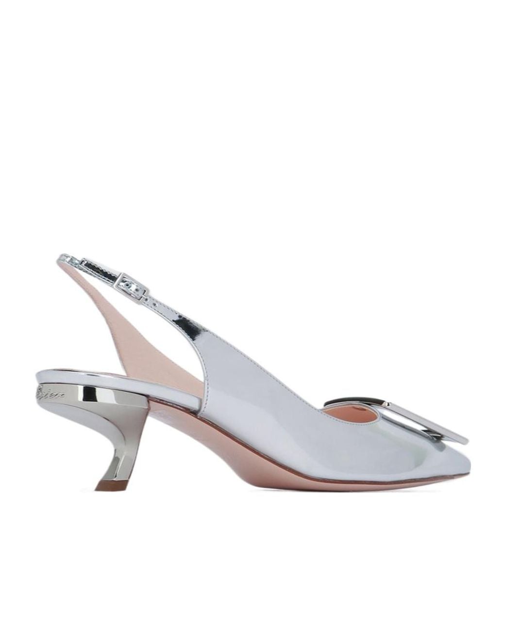 Roger Vivier White Virgule Slingback Heeled Pumps