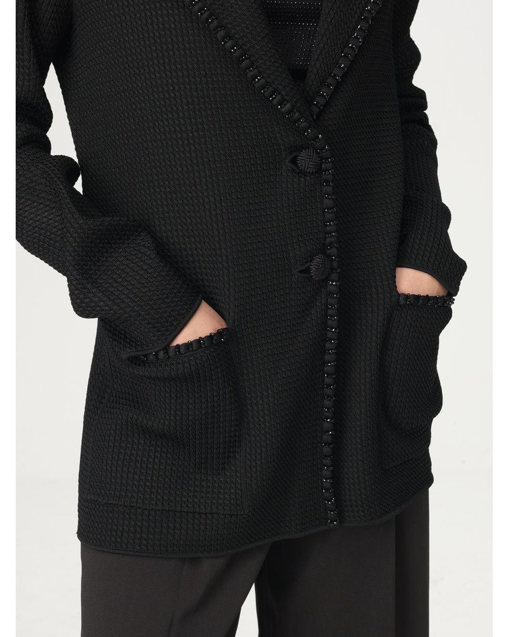 Emporio Armani Black Beaded Trim Jacket