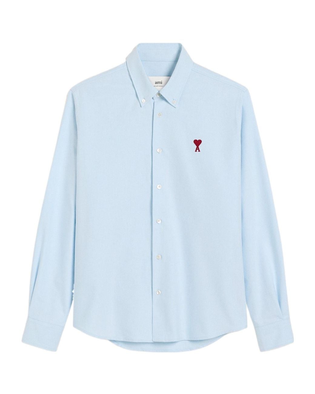 AMI Blue Ami Ami De Coeur Long Sleeved Shirt for men