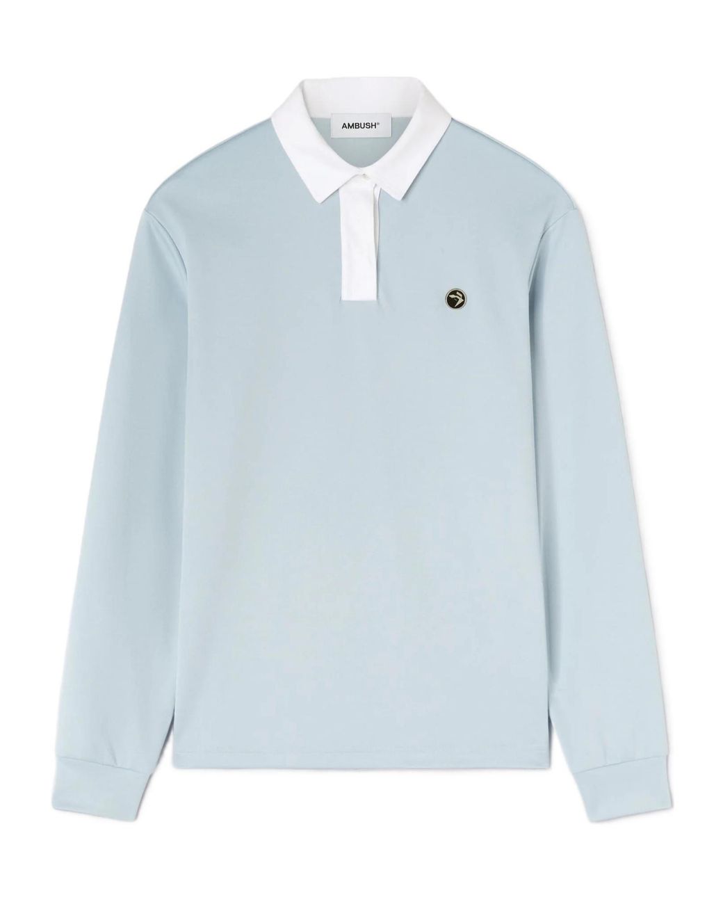 Ambush Blue Logo Plaque Long Sleeved Polo Shirt