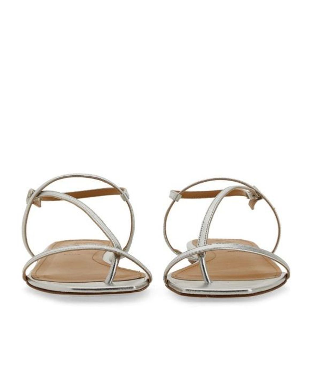 Aeyde White Ella Leather Sandals