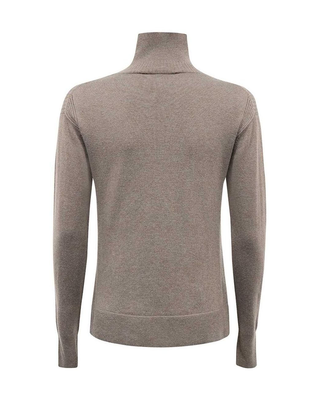 Yves Salomon Gray High-Neck Sweater