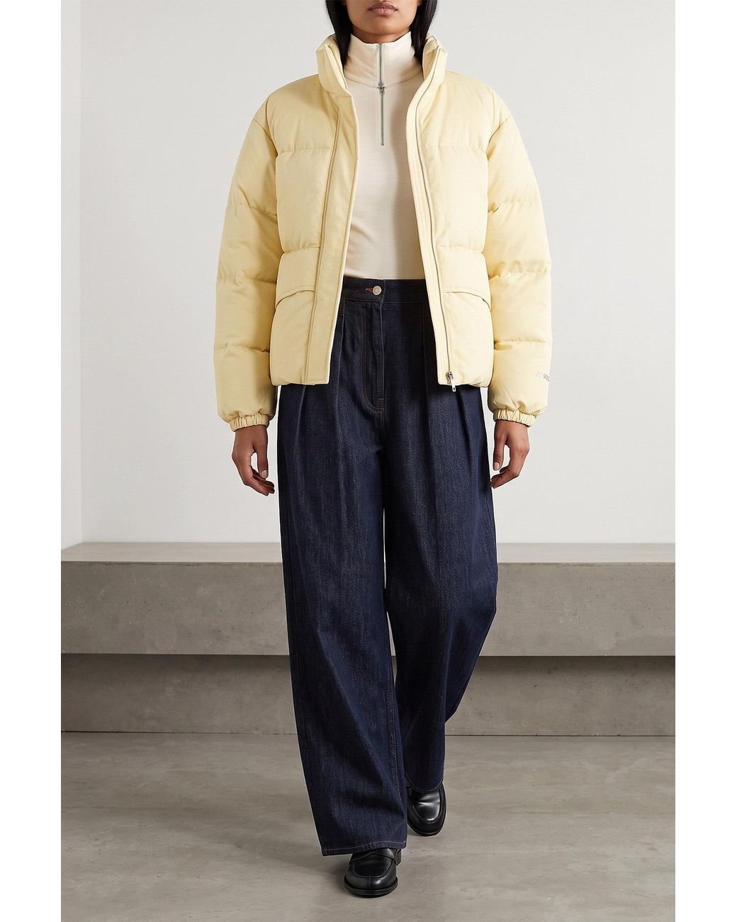 Jil Sander White Slim Half Zip Sweater