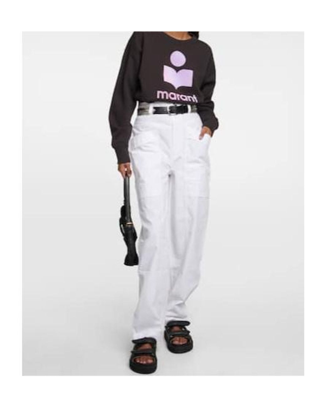 Isabel Marant White Highrise Cotton Pants