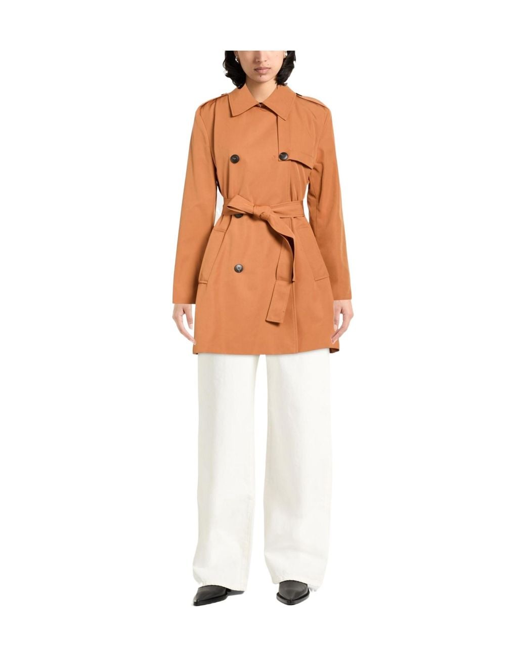 MAX&Co. Orange Solid Color Full-Length Jackets