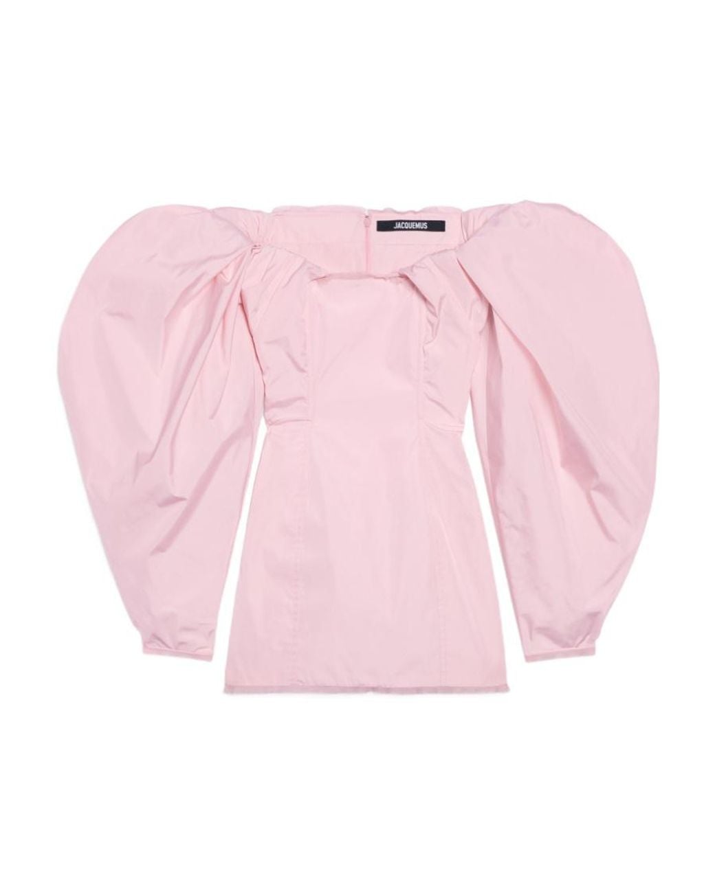 Jacquemus Pink La Robe Taffetas Draped Mini Dress