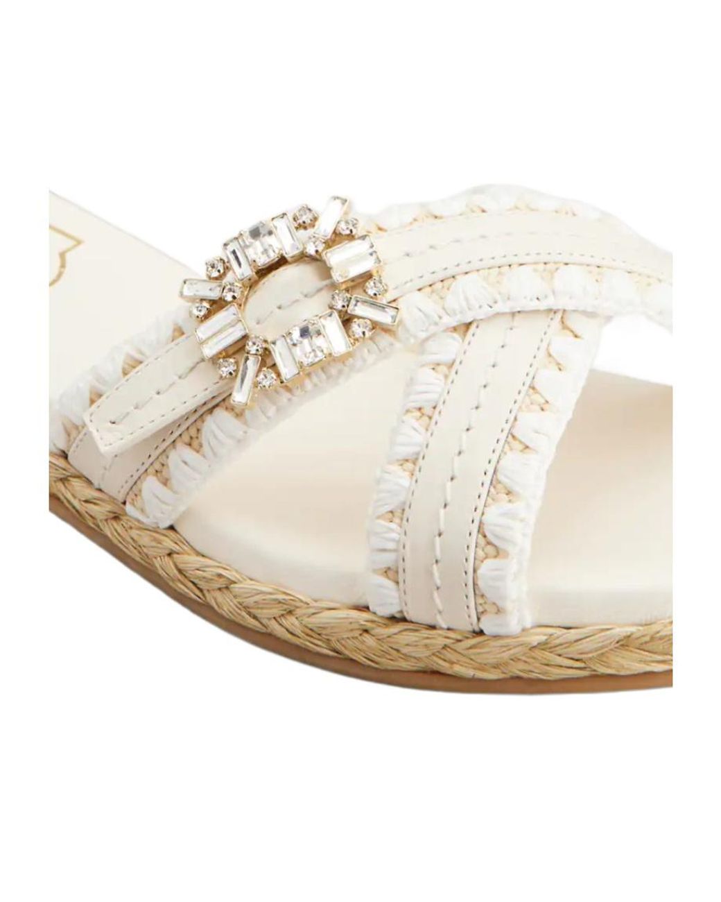 Roger Vivier White Espadrille Mules