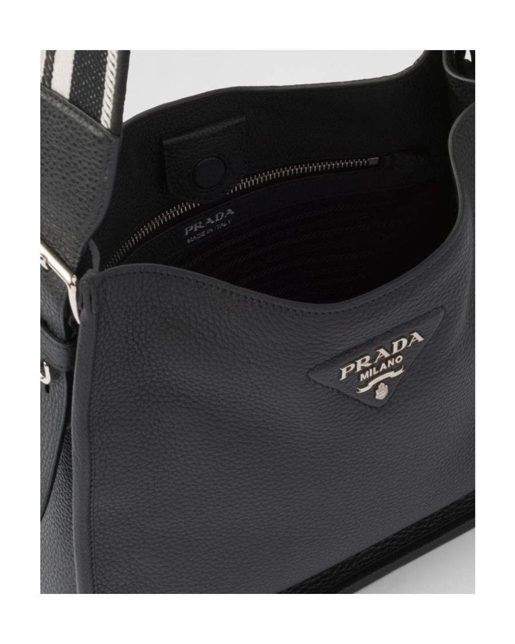 Prada Black Leather Hobo Bag
