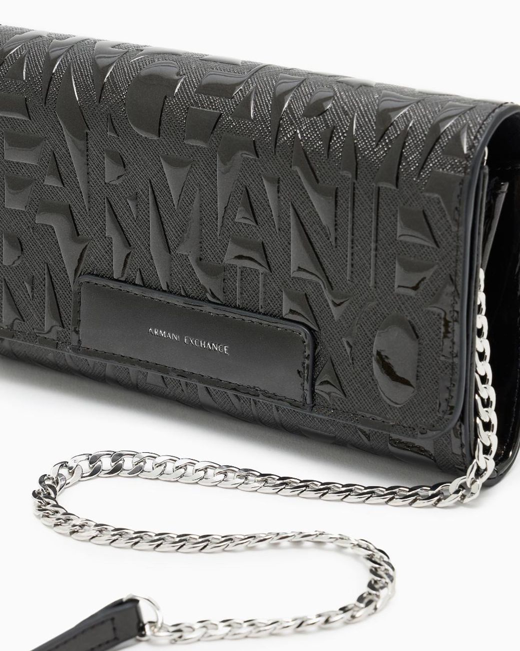 ARMANI EXCHANGE Gray Mini Embossed Clutch Bag