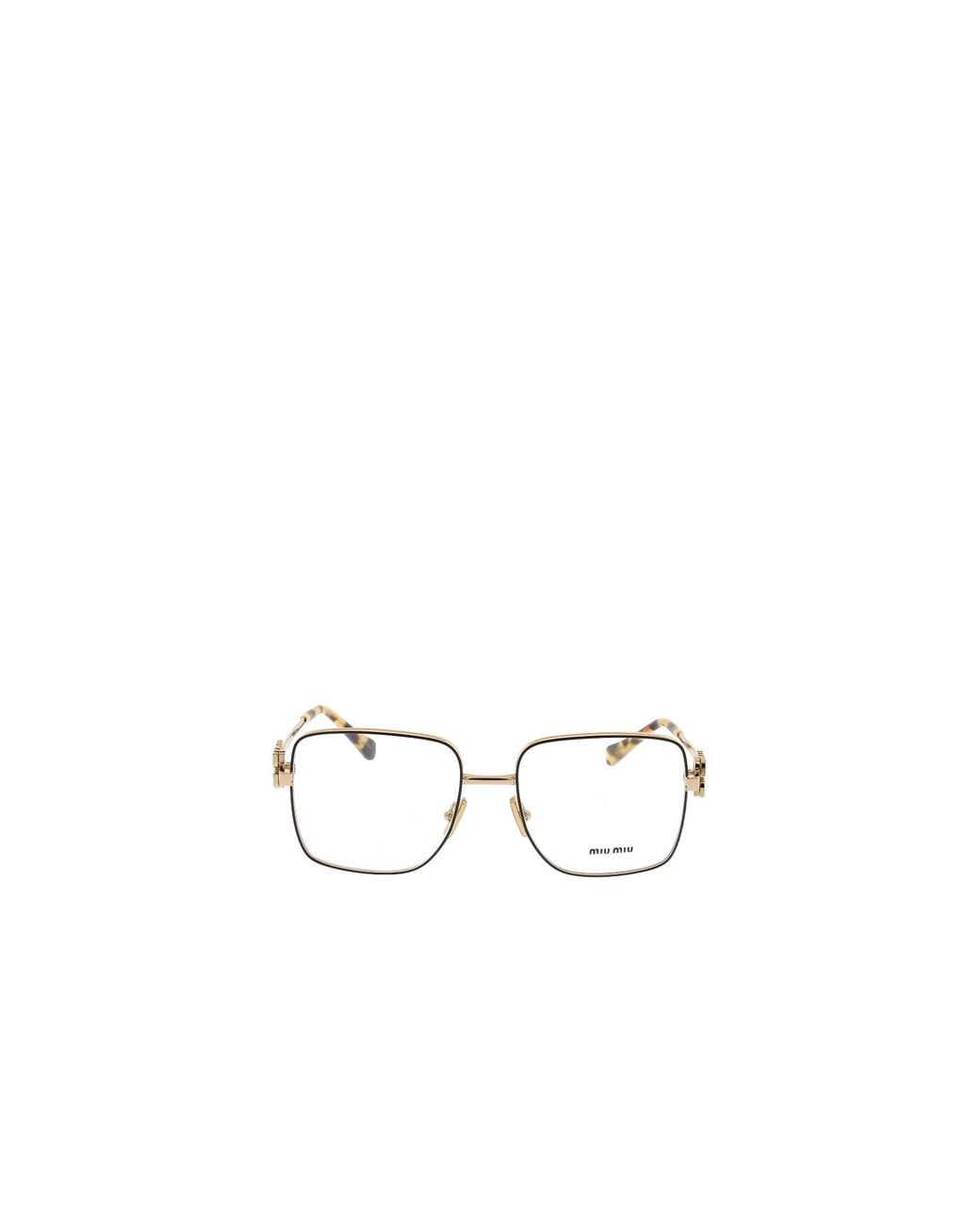 Miu Miu White Eyewear Square Frame Glasses