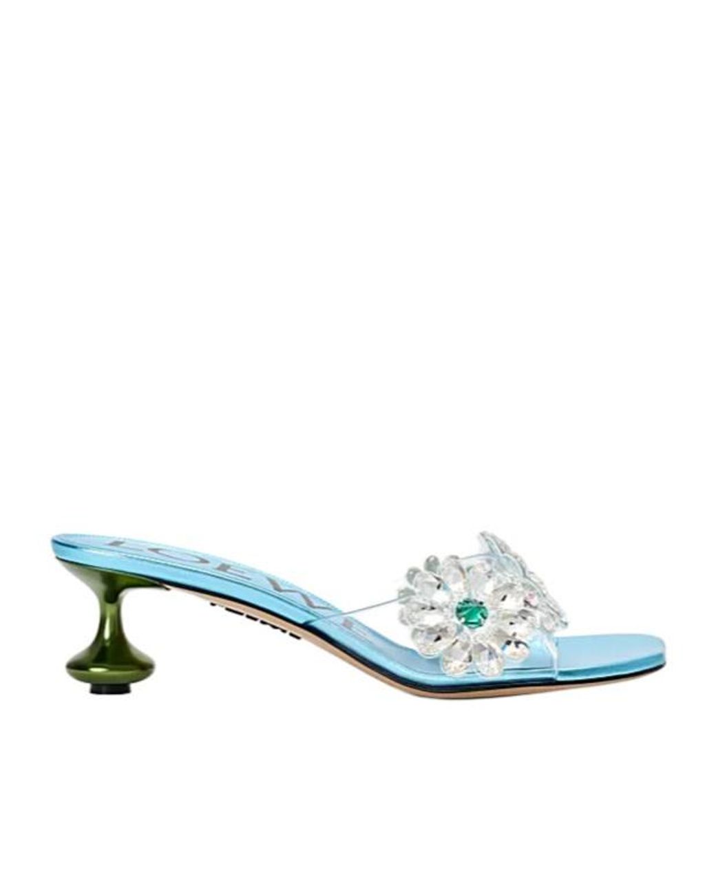 Loewe Blue Floral High-Heeled Sandals