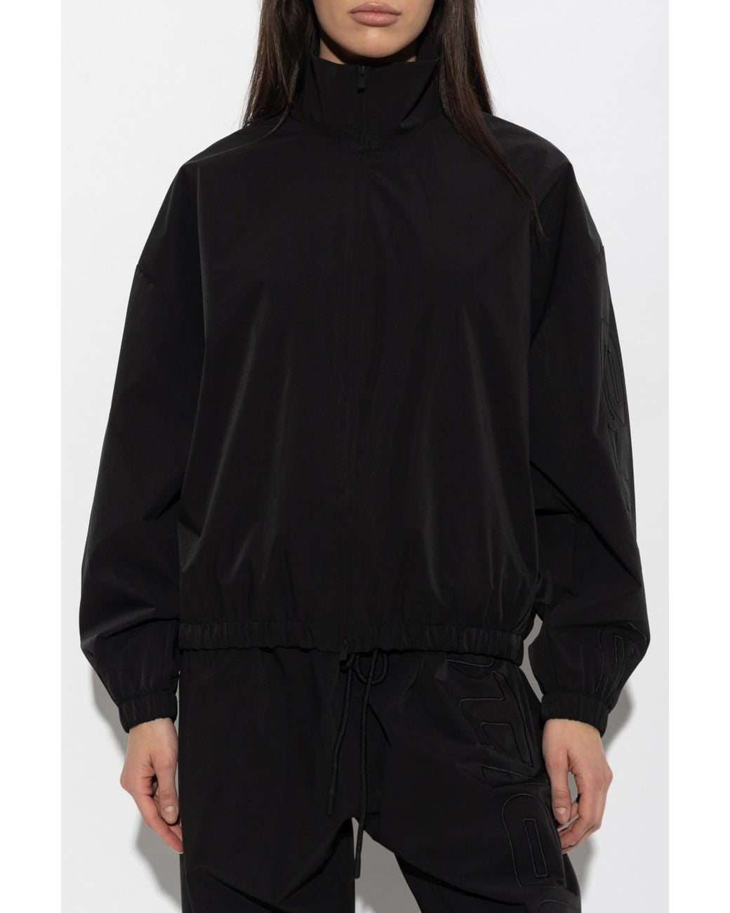 Fear Of God Black Logo Detailed Zipped Jacket