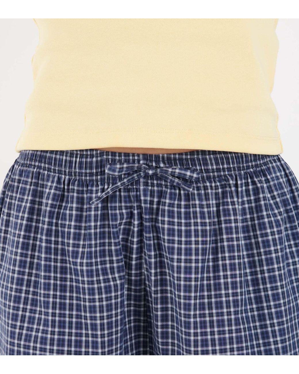 Tekla Blue Plaid Pajama Pants