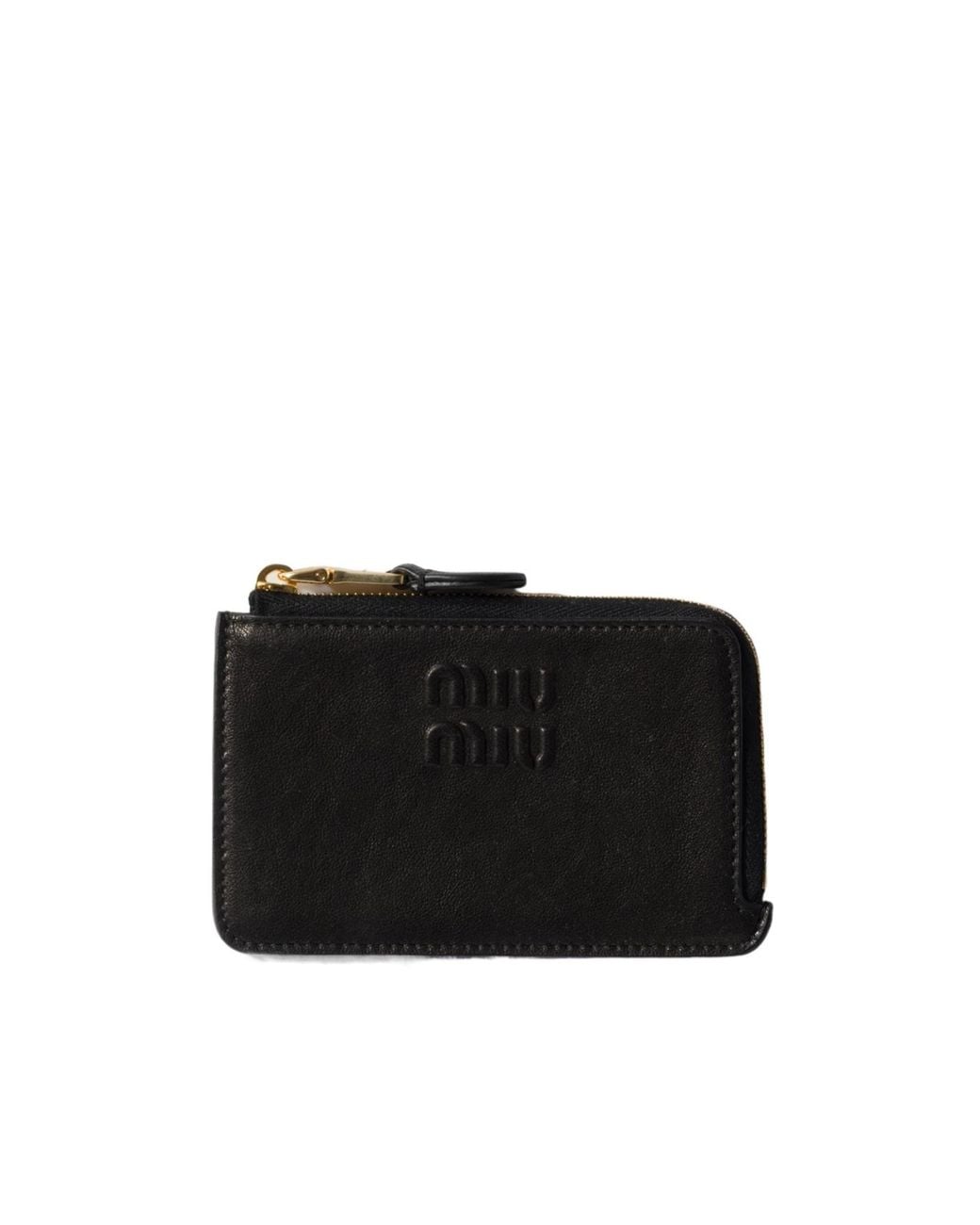 Miu Miu Black Nappa Leather Envelope Card Holder