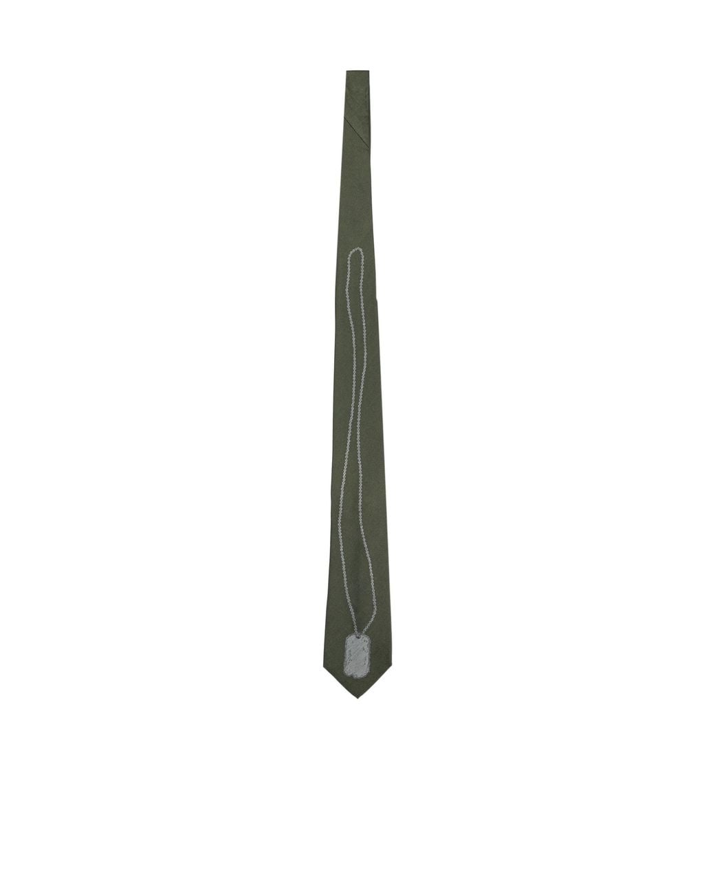 Kapital White Dog-Tag Tie for men