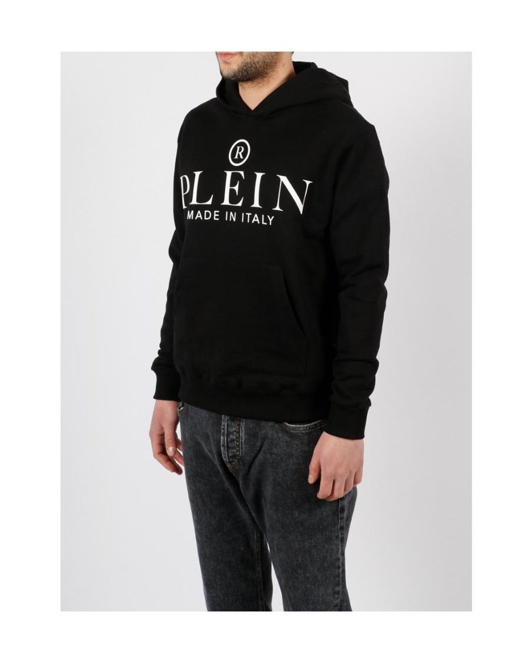 Philipp Plein Black Logo-Print Hoodie for men