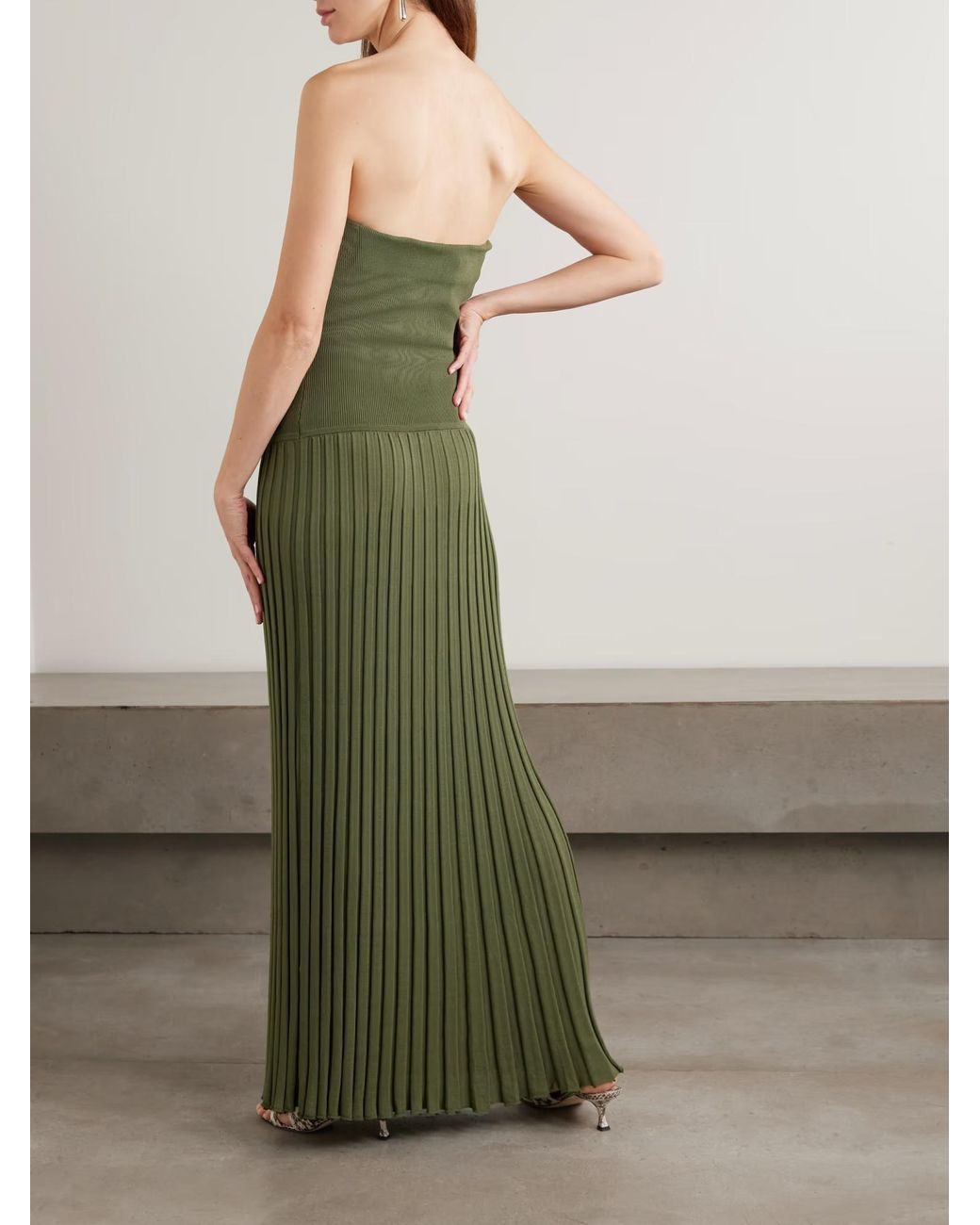 Christopher Esber Green Slash Strapless Dress