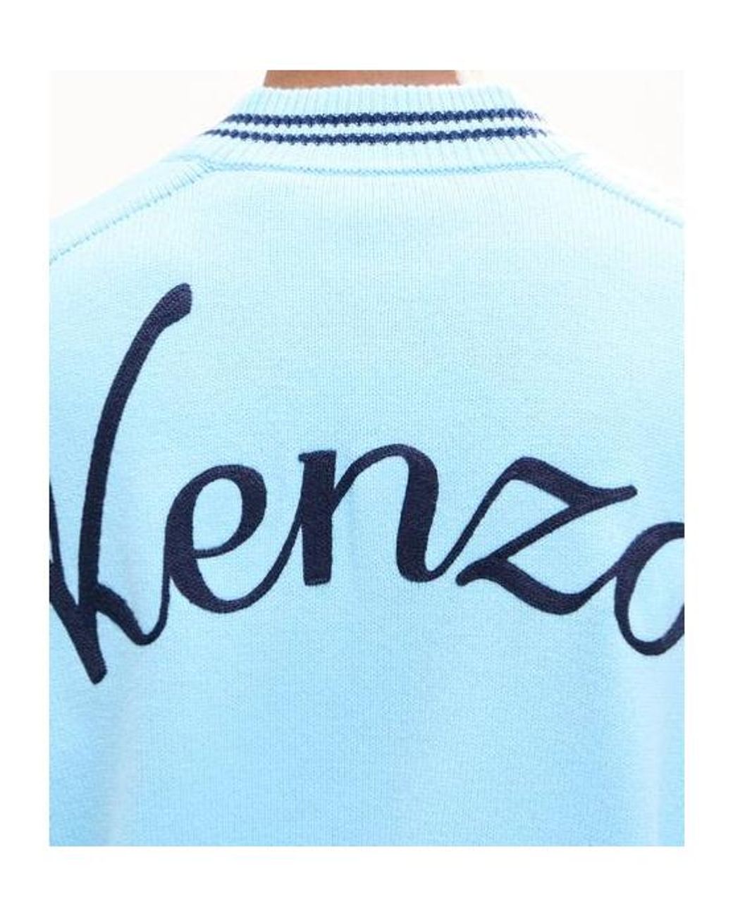 KENZO Blue Varsity Cardigan for men