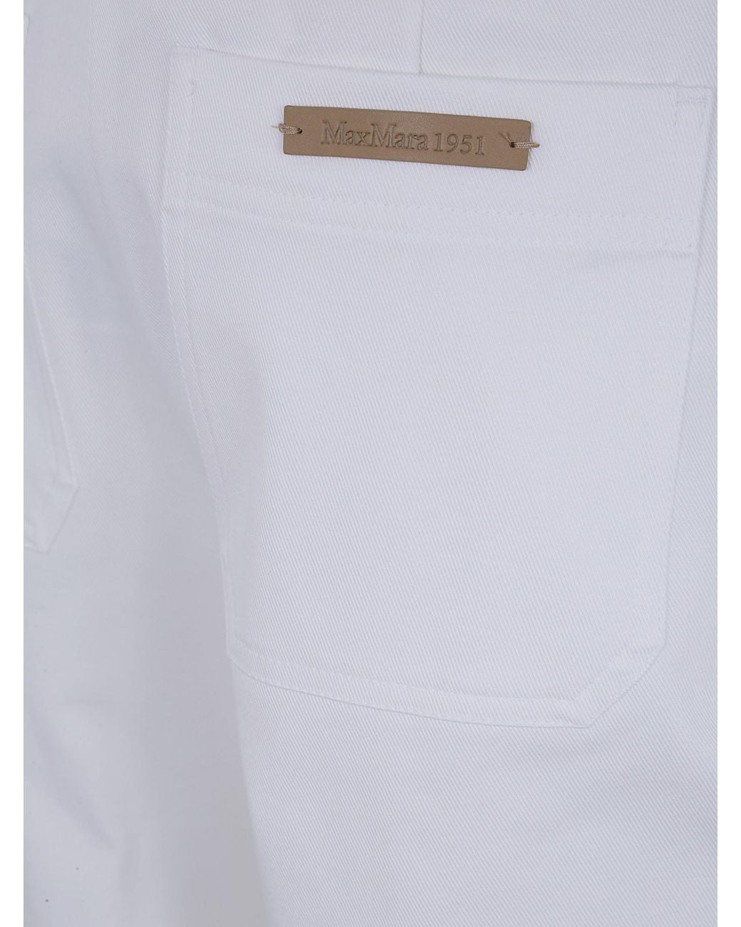 Max Mara White Bautta Pleated Pants