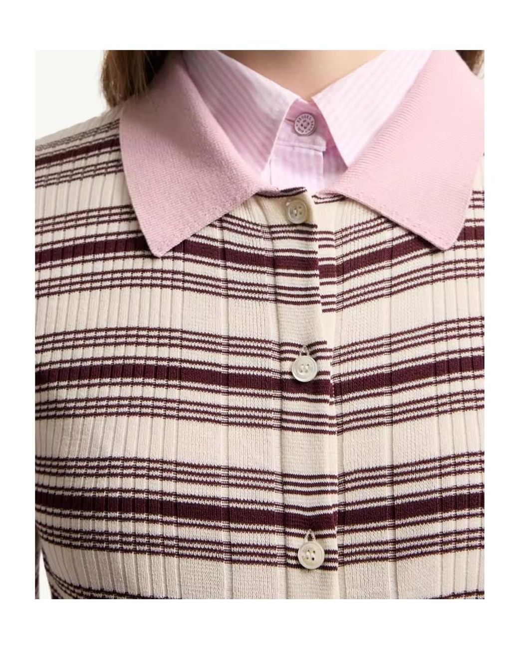 Moncler Multicolor Striped Long-Sleeved Knitted Polo Top