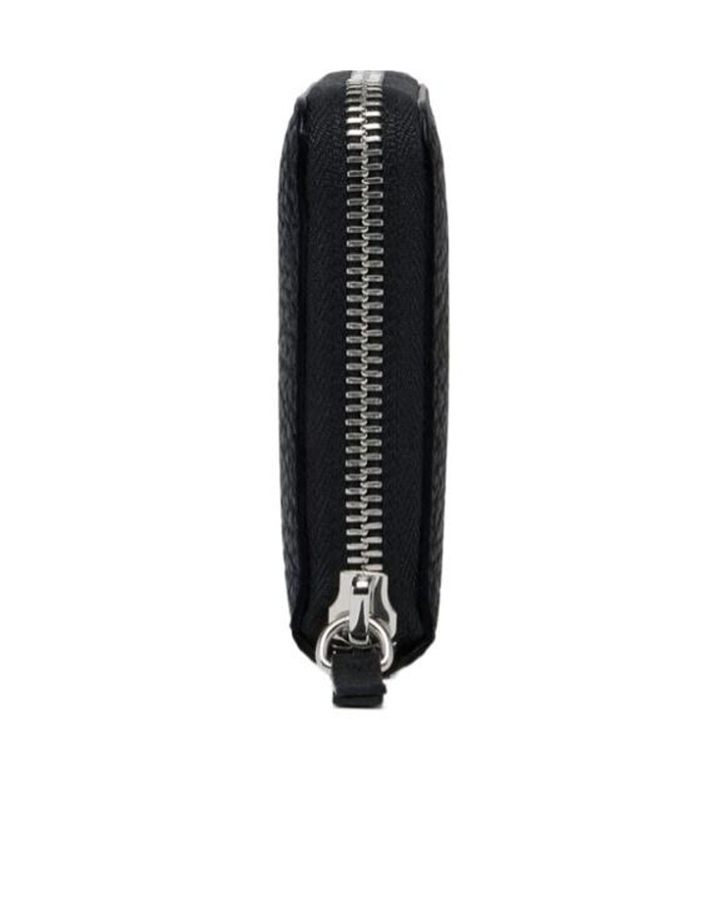 Maison Margiela Black Small Four Stitches Zip Wallet