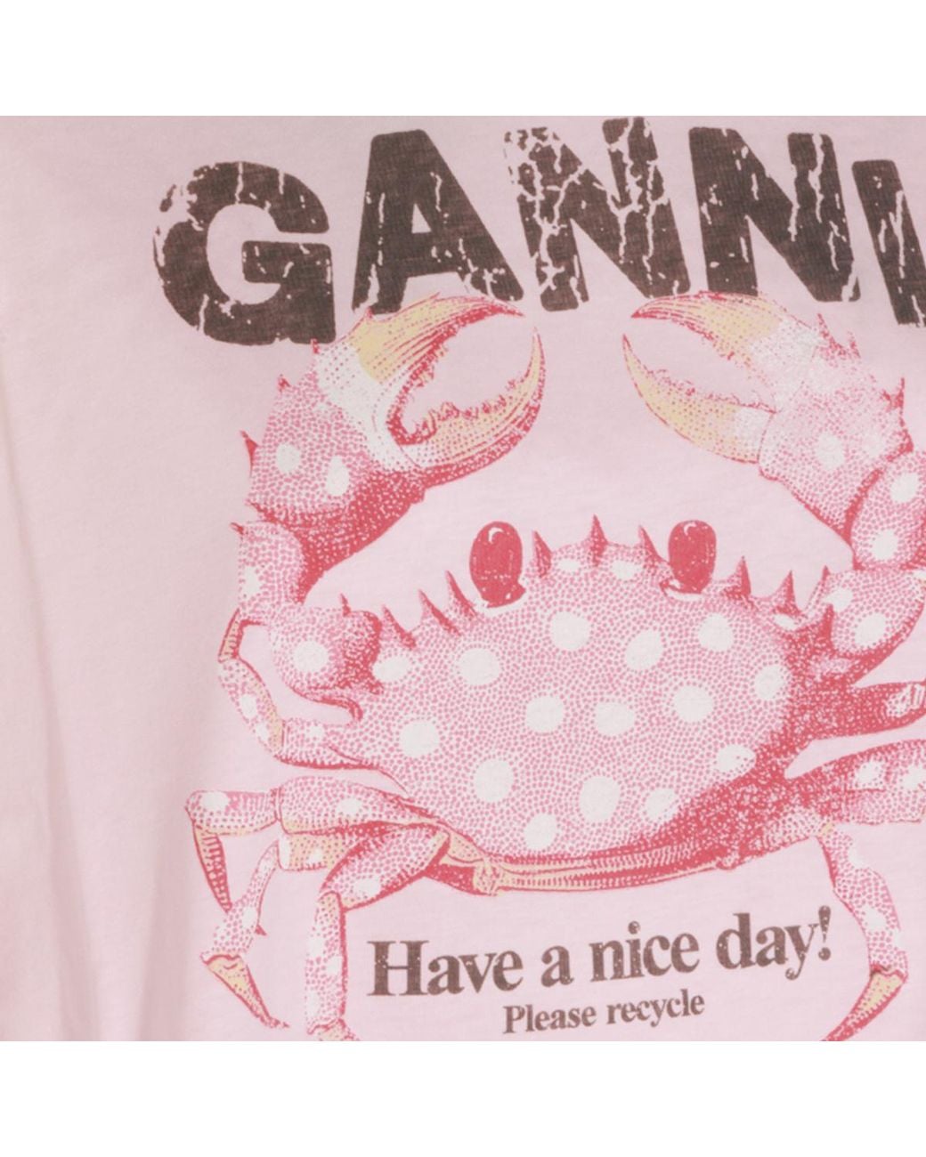 Ganni Pink Graphic Print Sweatshirt