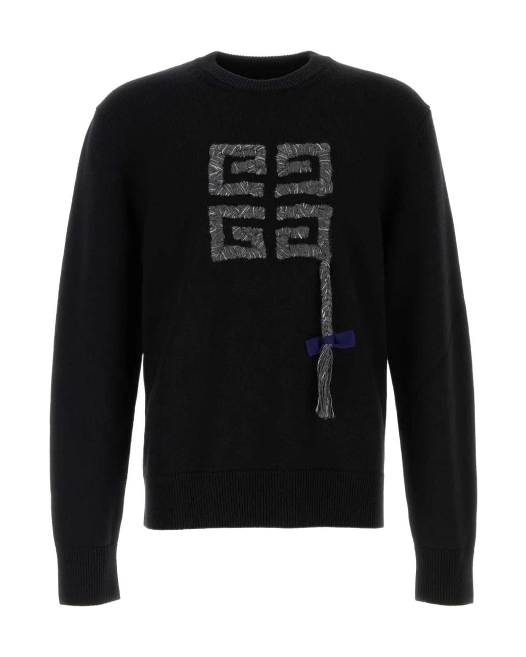 Givenchy Black 4G Braid Knitted Jumper for men