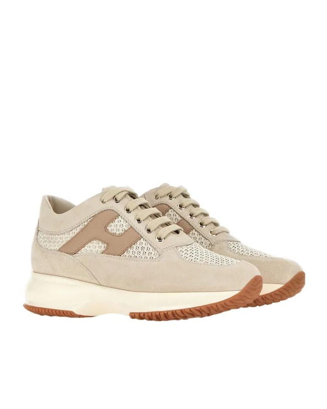 Hogan Natural Interactive Lace-Up Sneakers