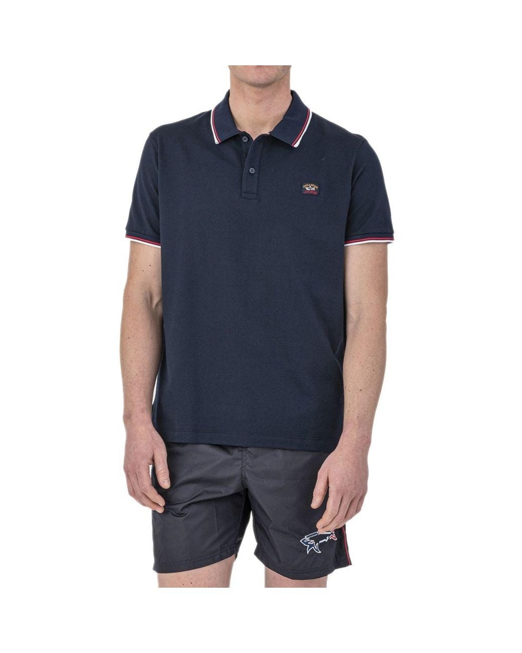 Paul & Shark Blue Logo Short-Sleeved Polo Shirt for men