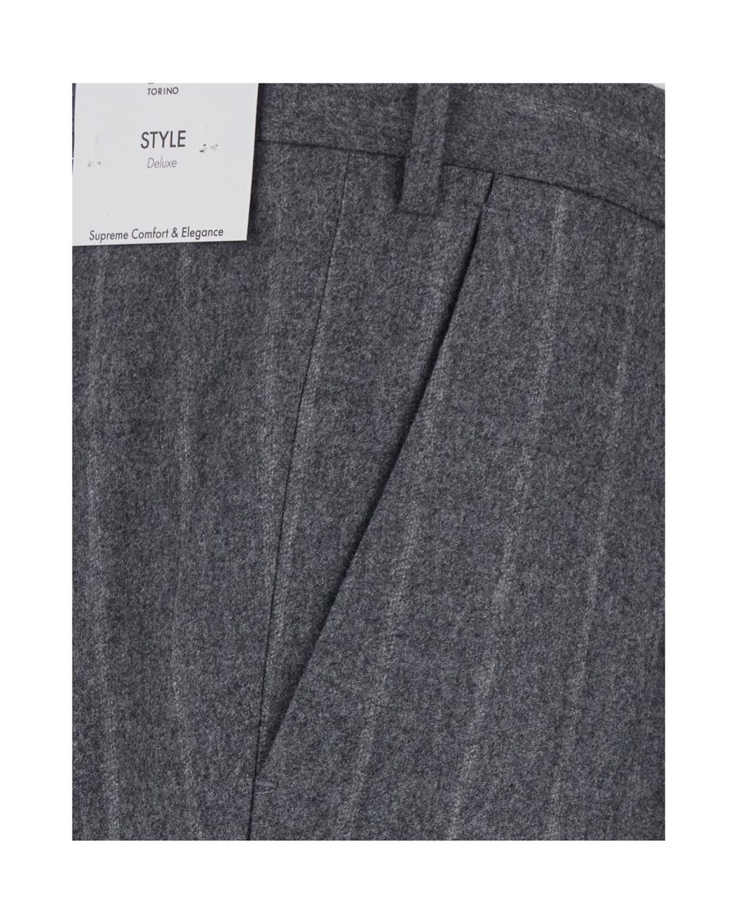 Pt Pantaloni Gray Pt Torino Pinstriped Pleated Pants for men