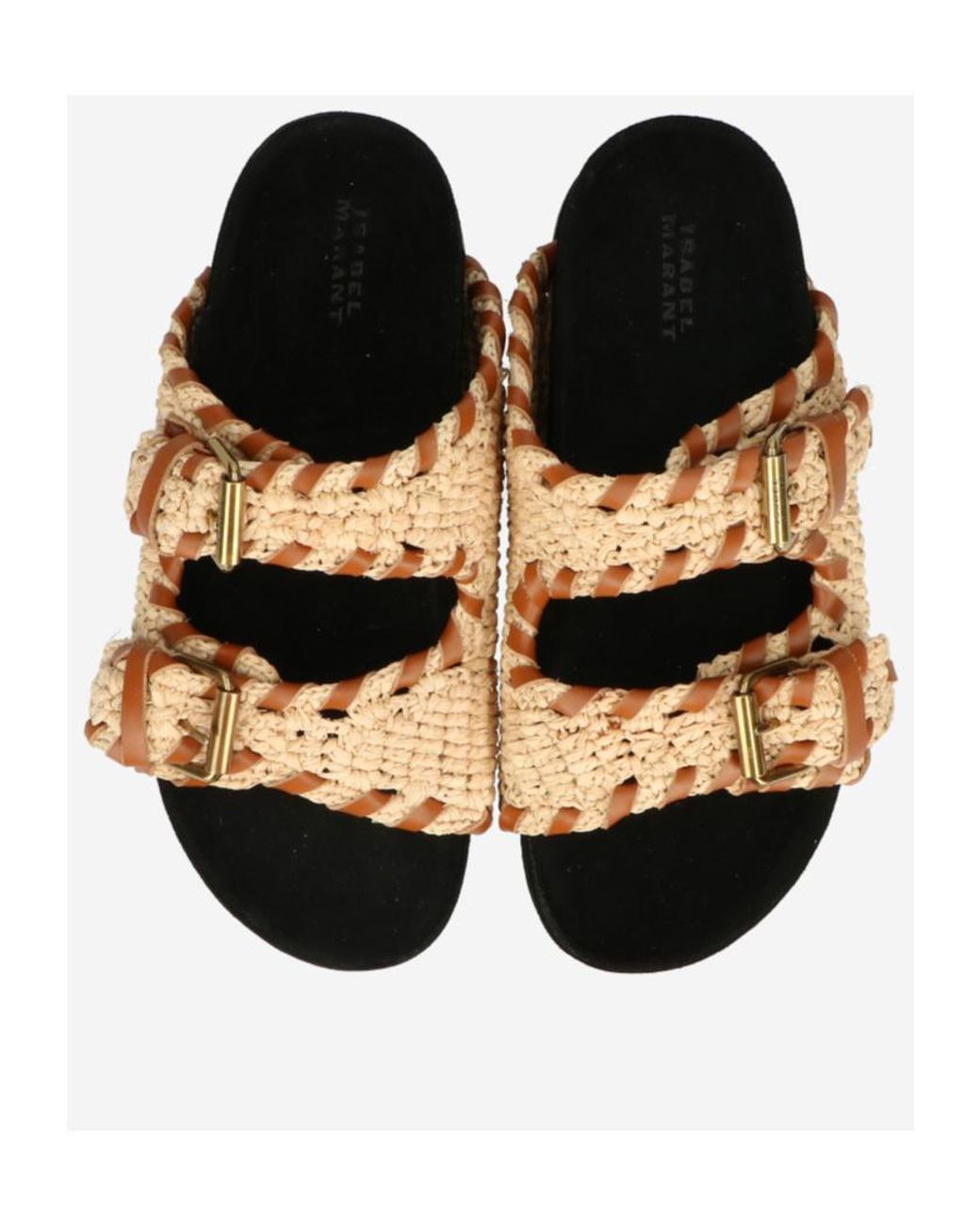 Isabel Marant Brown Round Head Slippers