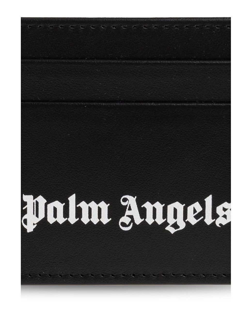 Palm Angels Black Logo Card Holder for men