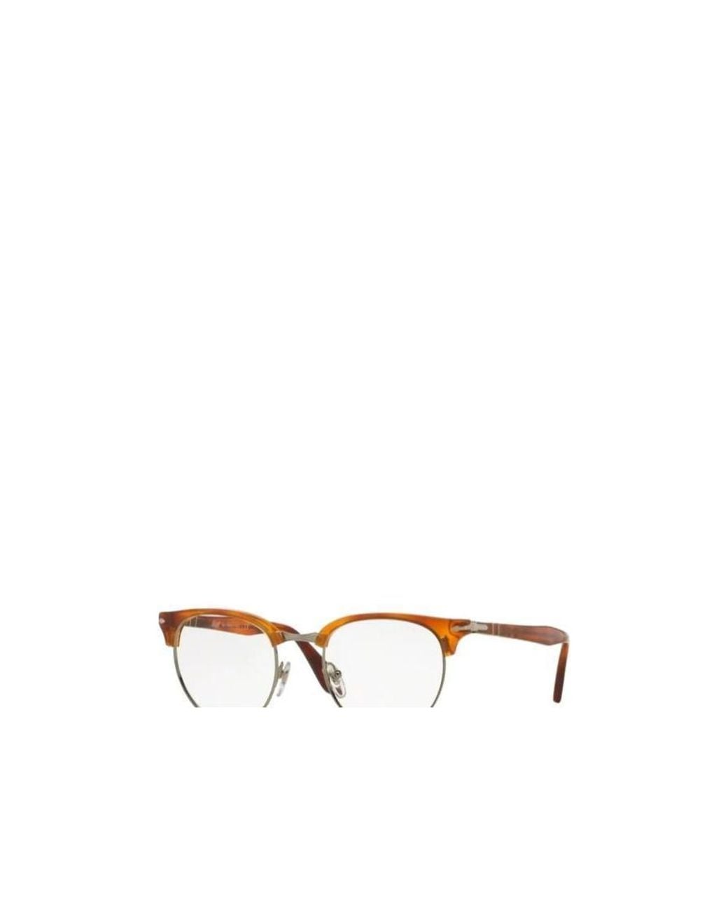 Persol White Micro-Logo Plano Lens Glasses for men
