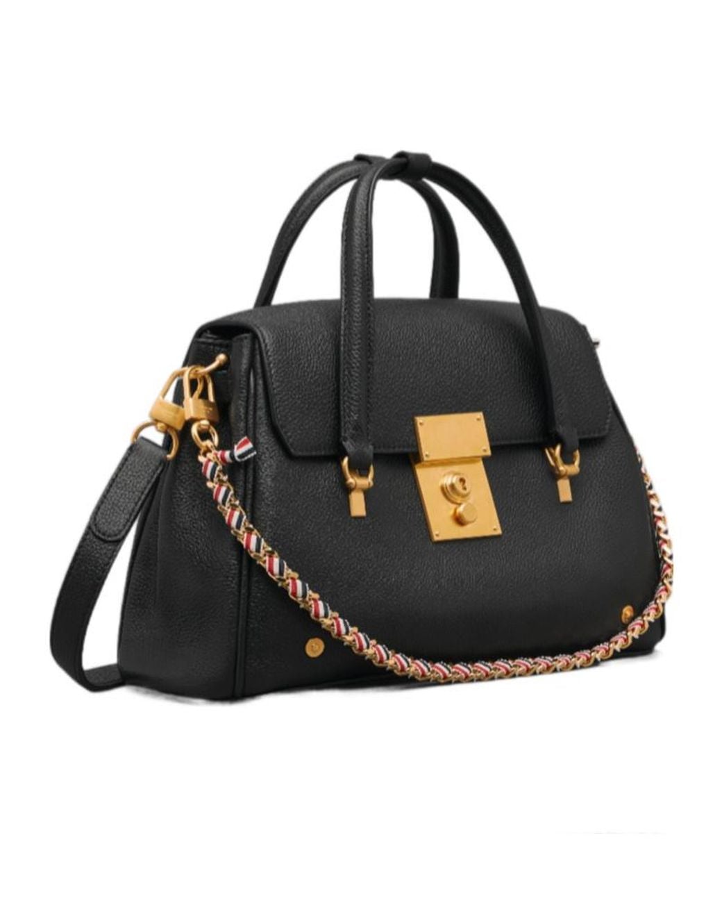 Thom Browne Black Small Bolton Top Handle Bag