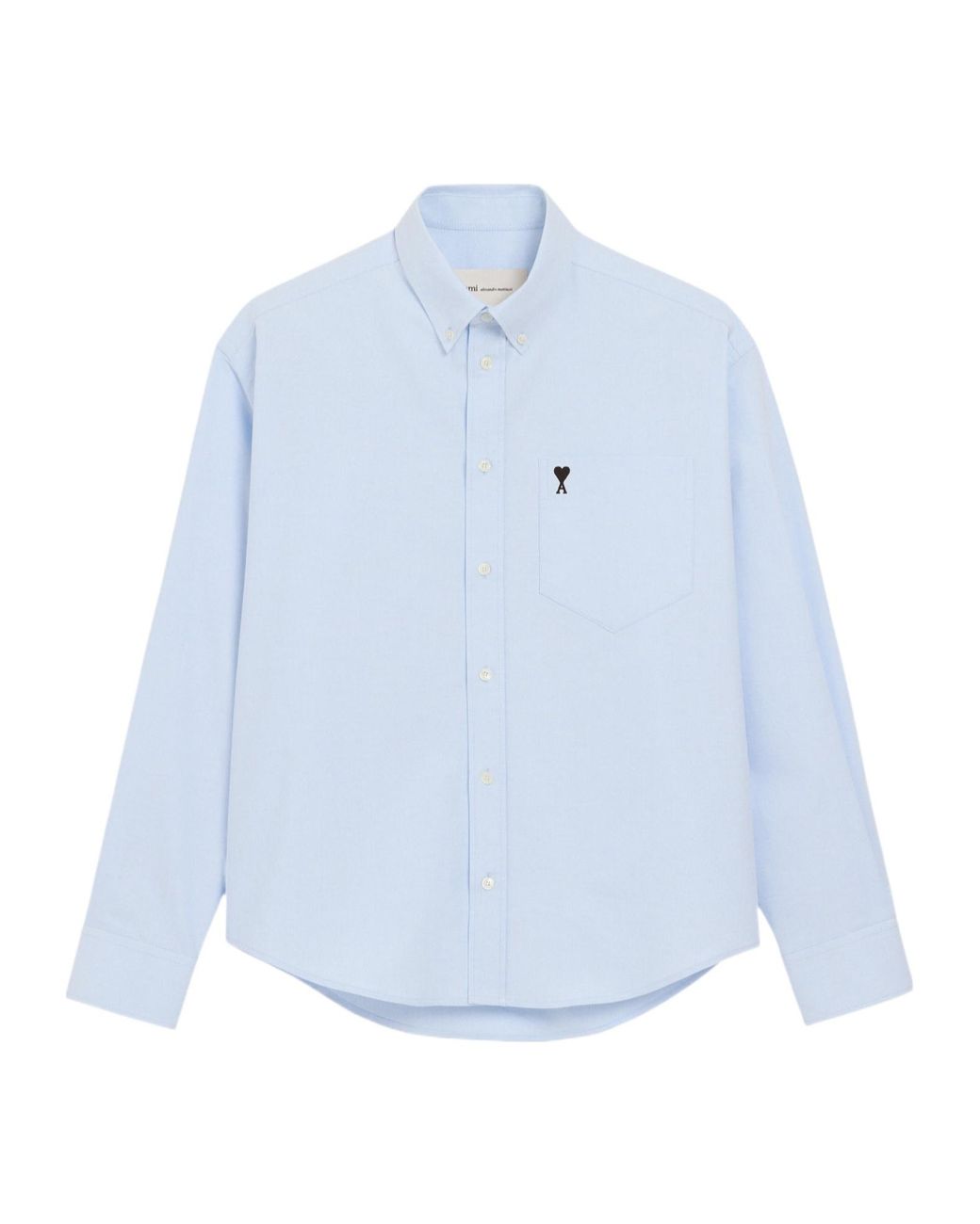 AMI Blue Ami Logo Embroidered Long-Sleeve Shirt for men