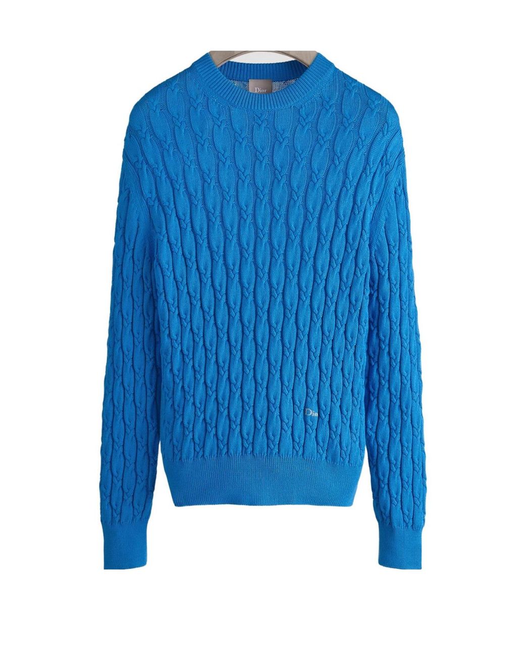 Dior Blue Cable-Knit Knitted Sweater for men
